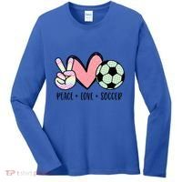 Peace Love Soccer Cute Pastel N Great Gift Women's Long Sleeve Shirt thumb 0
