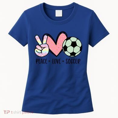 Peace Love Soccer Cute Pastel N Great Gift Women's T-Shirt