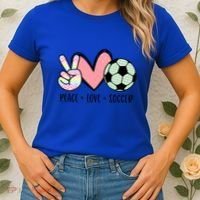 Peace Love Soccer Cute Pastel N Great Gift Women's T-Shirt thumb 2