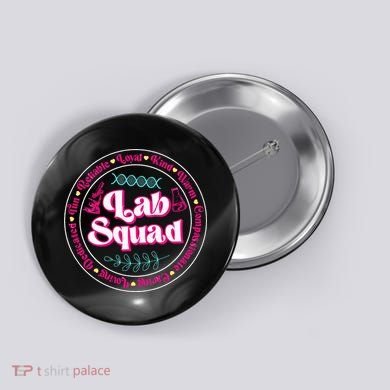 Pink Lab Squad Lab Scientist Microbiologist Button
