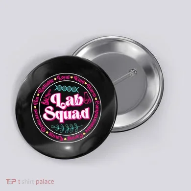 Pink Lab Squad Lab Scientist Microbiologist Button