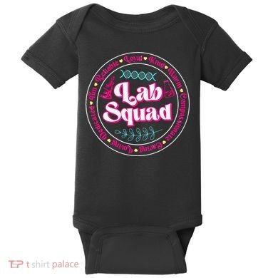 Pink Lab Squad Lab Scientist Microbiologist Baby Bodysuit