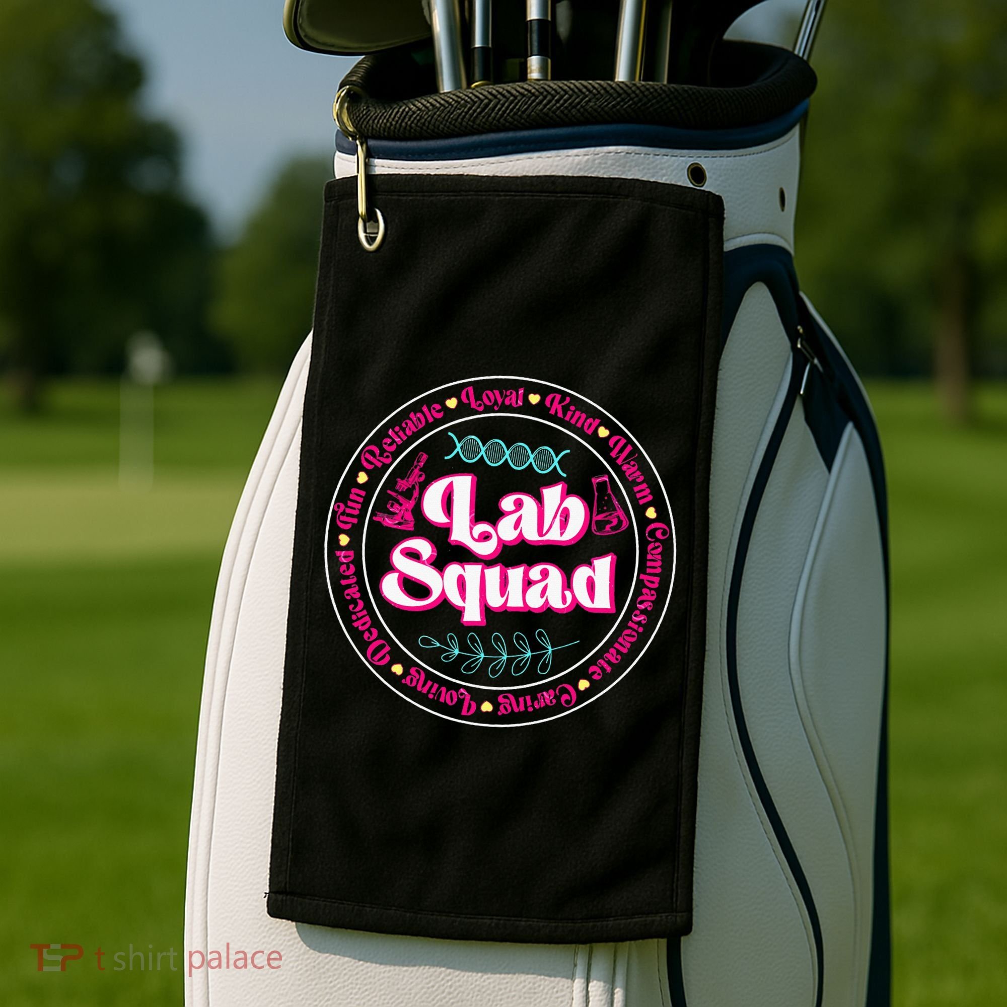 Pink Lab Squad Lab Scientist Microbiologist Golf Towel