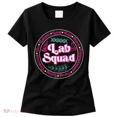 Pink Lab Squad Lab Scientist Microbiologist Women's T-Shirt