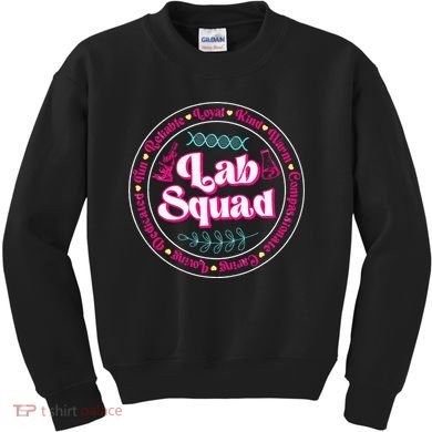 Pink Lab Squad Lab Scientist Microbiologist Kids Sweatshirt
