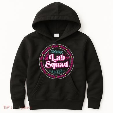 Pink Lab Squad Lab Scientist Microbiologist Kids Hoodie