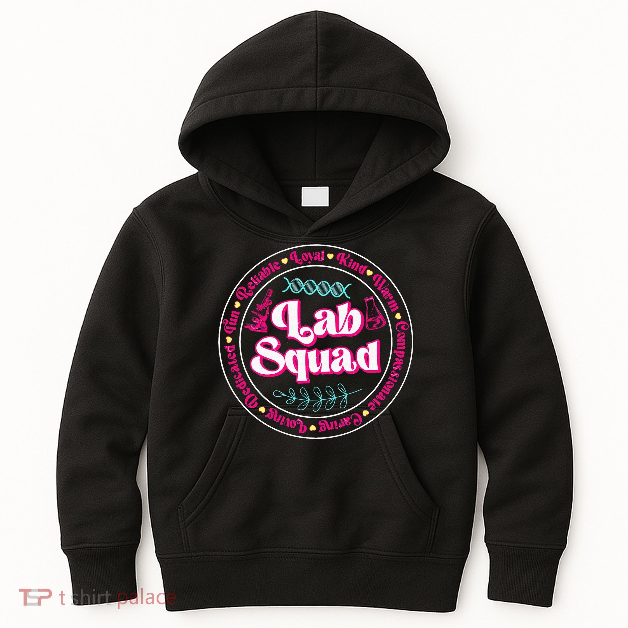 Pink Lab Squad Lab Scientist Microbiologist Kids Hoodie