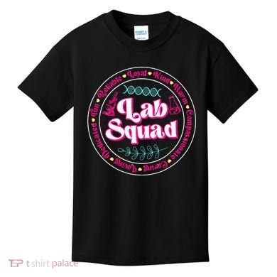 Pink Lab Squad Lab Scientist Microbiologist Kids T-Shirt