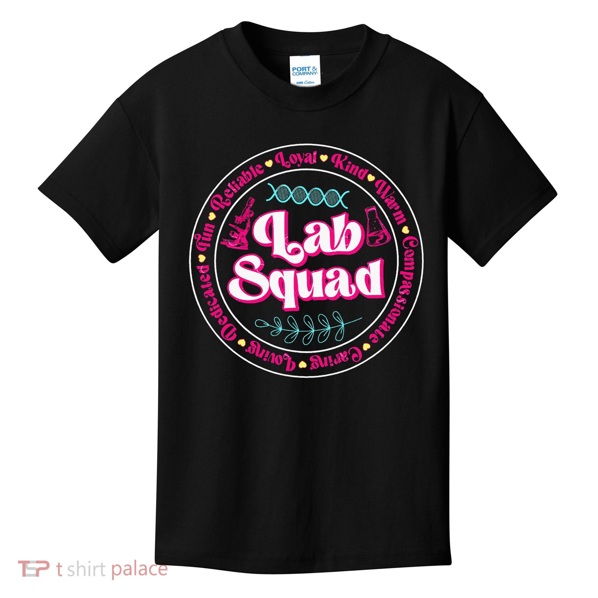 Pink Lab Squad Lab Scientist Microbiologist Kids T-Shirt