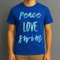 Peace Love Swim Funny Gift Swimmer Gift For Teen T-Shirt thumb 3
