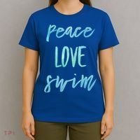 Peace Love Swim Funny Gift Swimmer Gift For Teen T-Shirt thumb 4