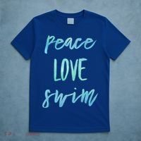 Peace Love Swim Funny Gift Swimmer Gift For Teen T-Shirt thumb 5