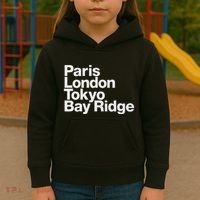 Paris London Tokyo Bay Ridge Kids Hoodie thumb 3