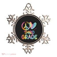 Peace Love Third Grade Funny Tie Dye Hello Third Grade Gift Ornament thumb 0