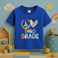 Peace Love Third Grade Funny Tie Dye Hello Third Grade Gift Toddler T-Shirt thumb 3