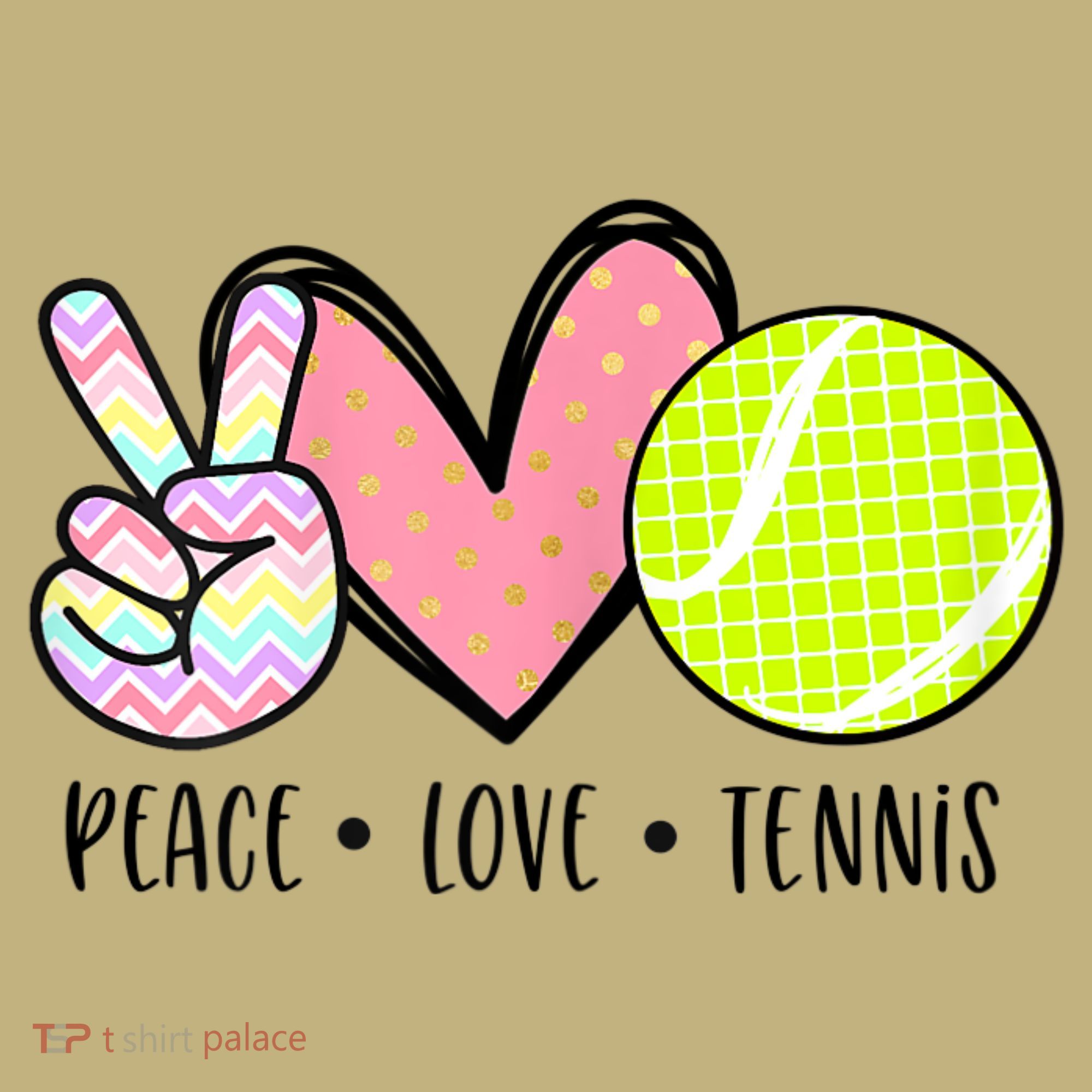 Peace Love Tennis Cute For Teen Little Girl T-Shirt
