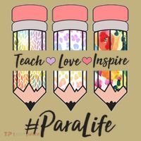 #Para Life Teach Love Inspire Cute Colorful Pencils T-Shirt thumb 7