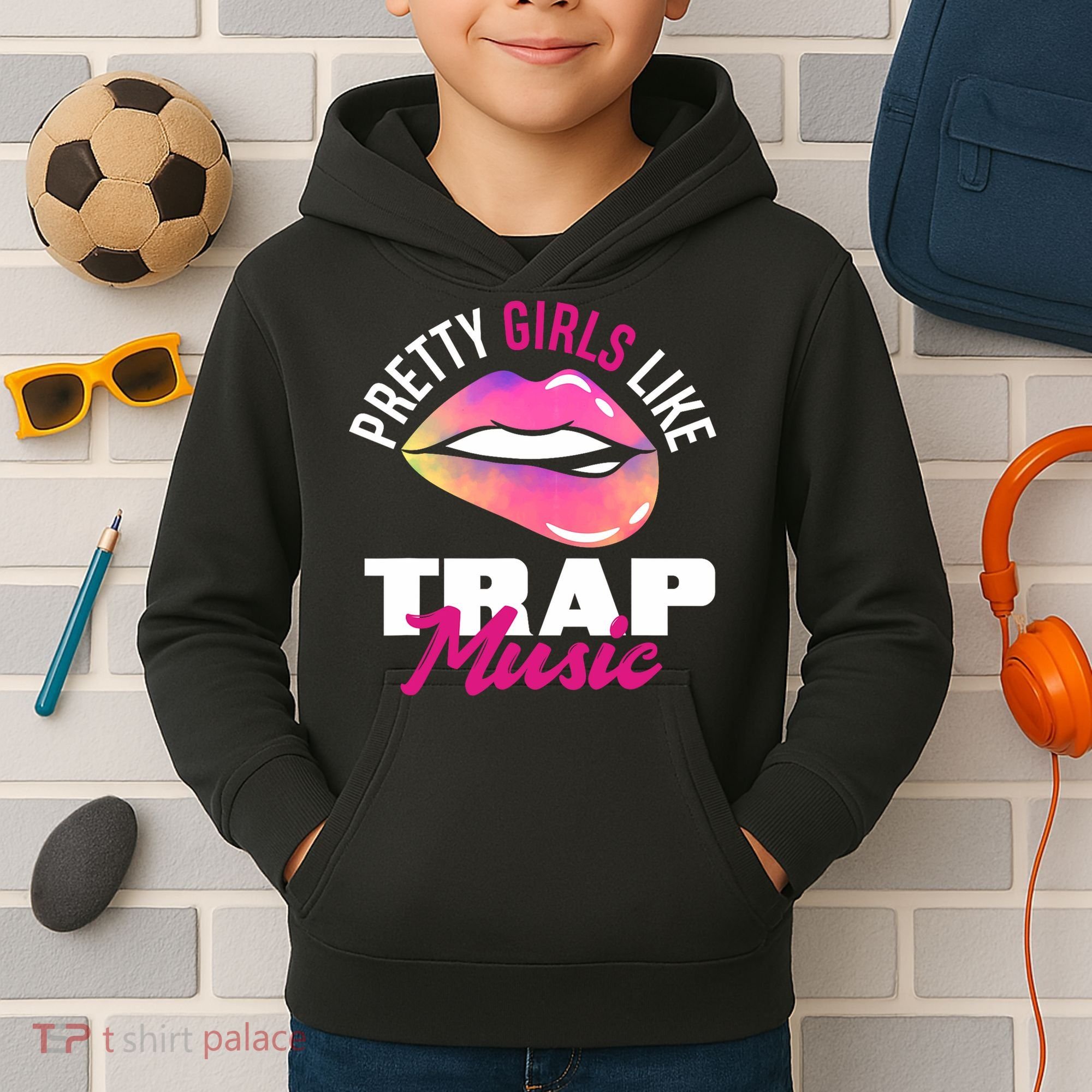 Pretty Like Trap Music Funny Hiphop Kids Hoodie