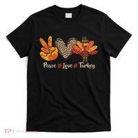 Peace Love Turkey Little Pilgrim Thanksgiving T-Shirt thumb 0