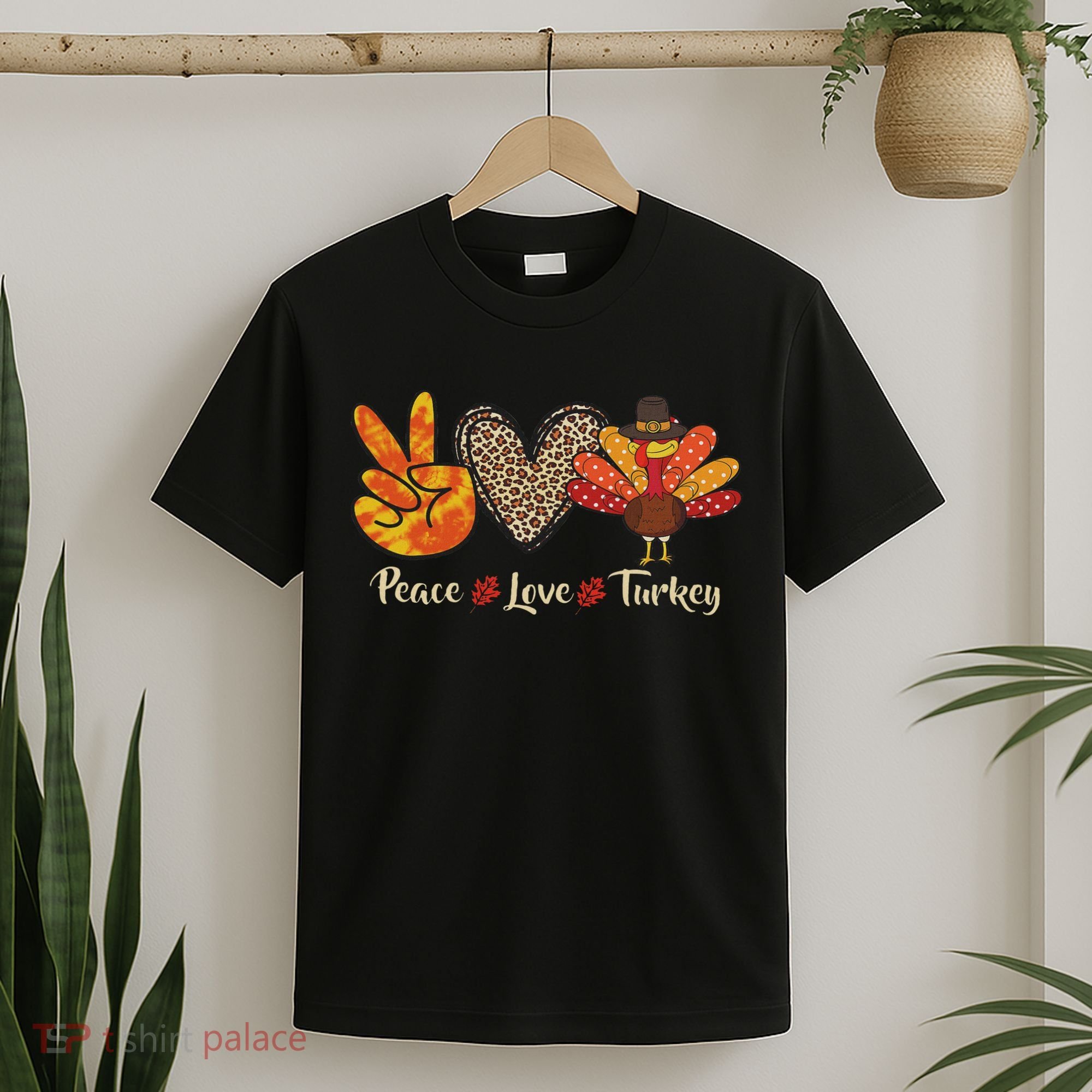 Peace Love Turkey Little Pilgrim Thanksgiving T-Shirt