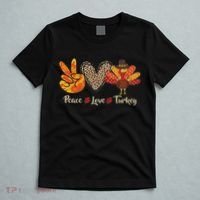 Peace Love Turkey Little Pilgrim Thanksgiving T-Shirt thumb 5