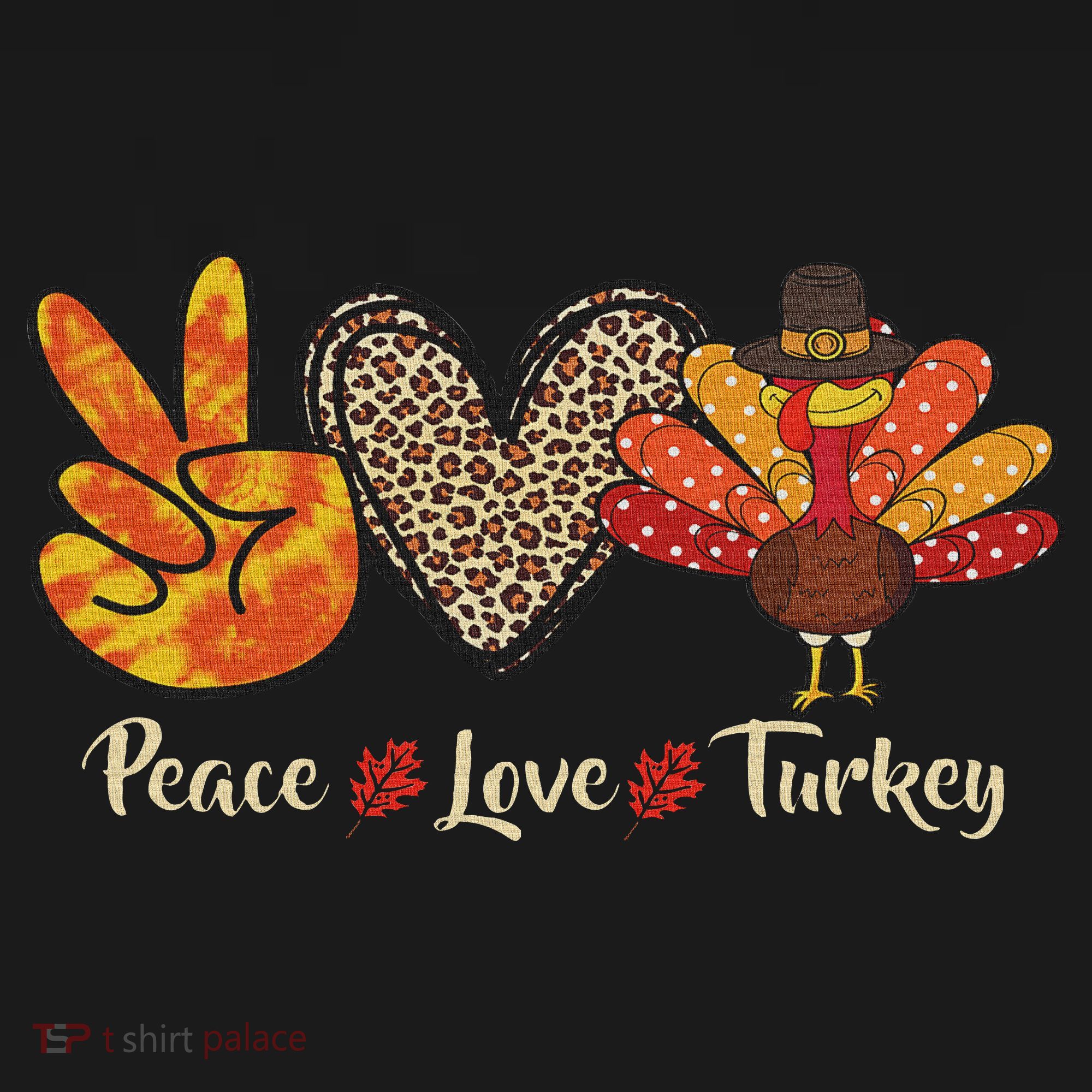 Peace Love Turkey Little Pilgrim Thanksgiving Mousepad