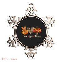 Peace Love Turkey Little Pilgrim Thanksgiving Ornament thumb 0