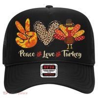Peace Love Turkey Little Pilgrim Thanksgiving Hat thumb 0