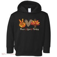 Peace Love Turkey Little Pilgrim Thanksgiving Toddler Hoodie thumb 0