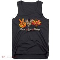 Peace Love Turkey Little Pilgrim Thanksgiving Tank Top thumb 0