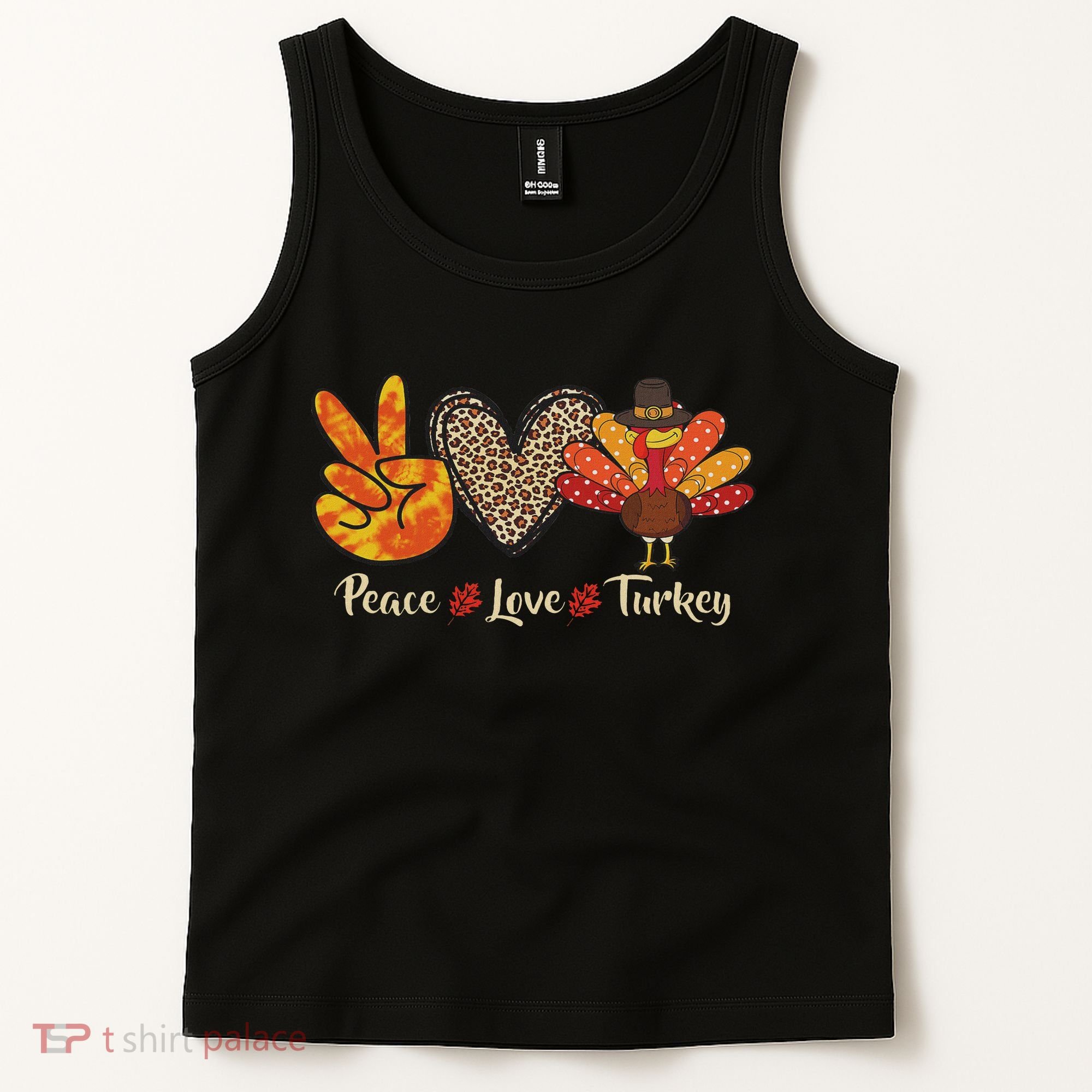 Peace Love Turkey Little Pilgrim Thanksgiving Tank Top