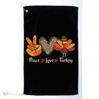 Peace Love Turkey Little Pilgrim Thanksgiving Golf Towel thumb 0