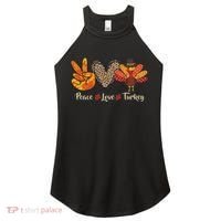Peace Love Turkey Little Pilgrim Thanksgiving Women's Perfect Tri Rocker Tank thumb 0