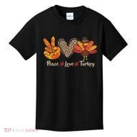 Peace Love Turkey Little Pilgrim Thanksgiving Kids T-Shirt thumb 0