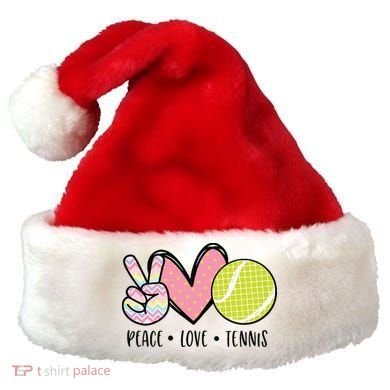 Peace Love Tennis Cute Design Santa Hat