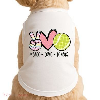 Peace Love Tennis Cute Design Doggie Tank