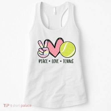 Peace Love Tennis Cute Design Women's Tank Top