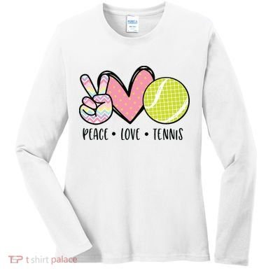 Peace Love Tennis Cute Design Women's Long Sleeve Shirt