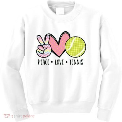 Peace Love Tennis Cute Design Kids Sweatshirt