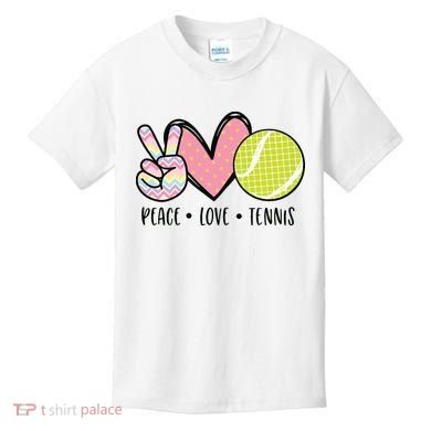 Peace Love Tennis Cute Design Kids T-Shirt
