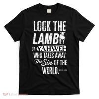 Passover Look the Lamb of Yahweh Yeshua Messianic Hebrew T-Shirt thumb 0