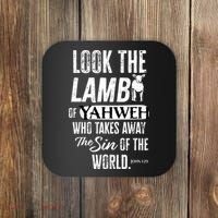 Passover Look the Lamb of Yahweh Yeshua Messianic Hebrew Coaster thumb 0