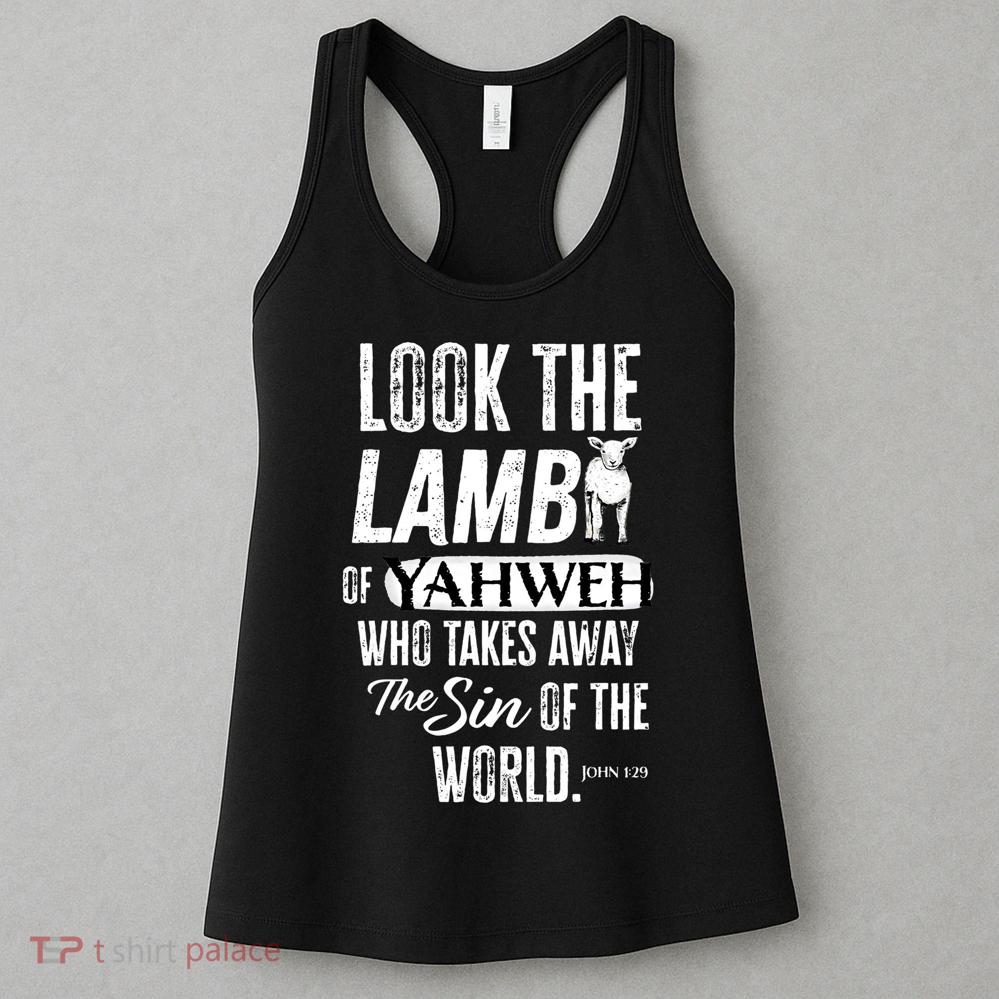 Passover Look the Lamb of Yahweh Yeshua Messianic Hebrew Women's Tank Top