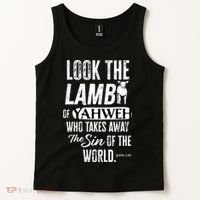 Passover Look the Lamb of Yahweh Yeshua Messianic Hebrew Tank Top thumb 2