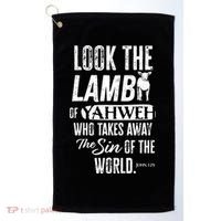 Passover Look the Lamb of Yahweh Yeshua Messianic Hebrew Golf Towel thumb 0