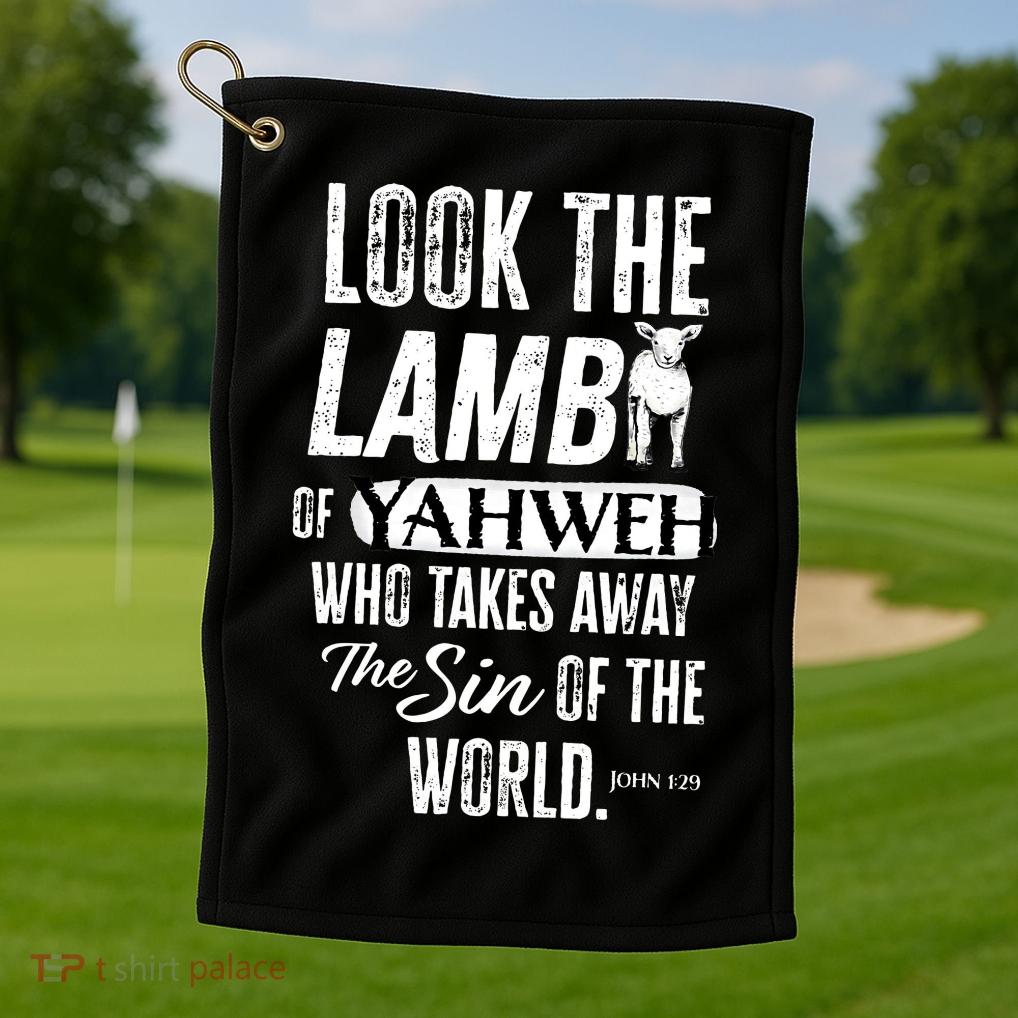 Passover Look the Lamb of Yahweh Yeshua Messianic Hebrew Golf Towel