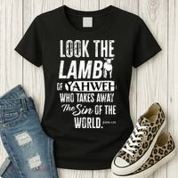 Passover Look the Lamb of Yahweh Yeshua Messianic Hebrew Women's T-Shirt thumb 3