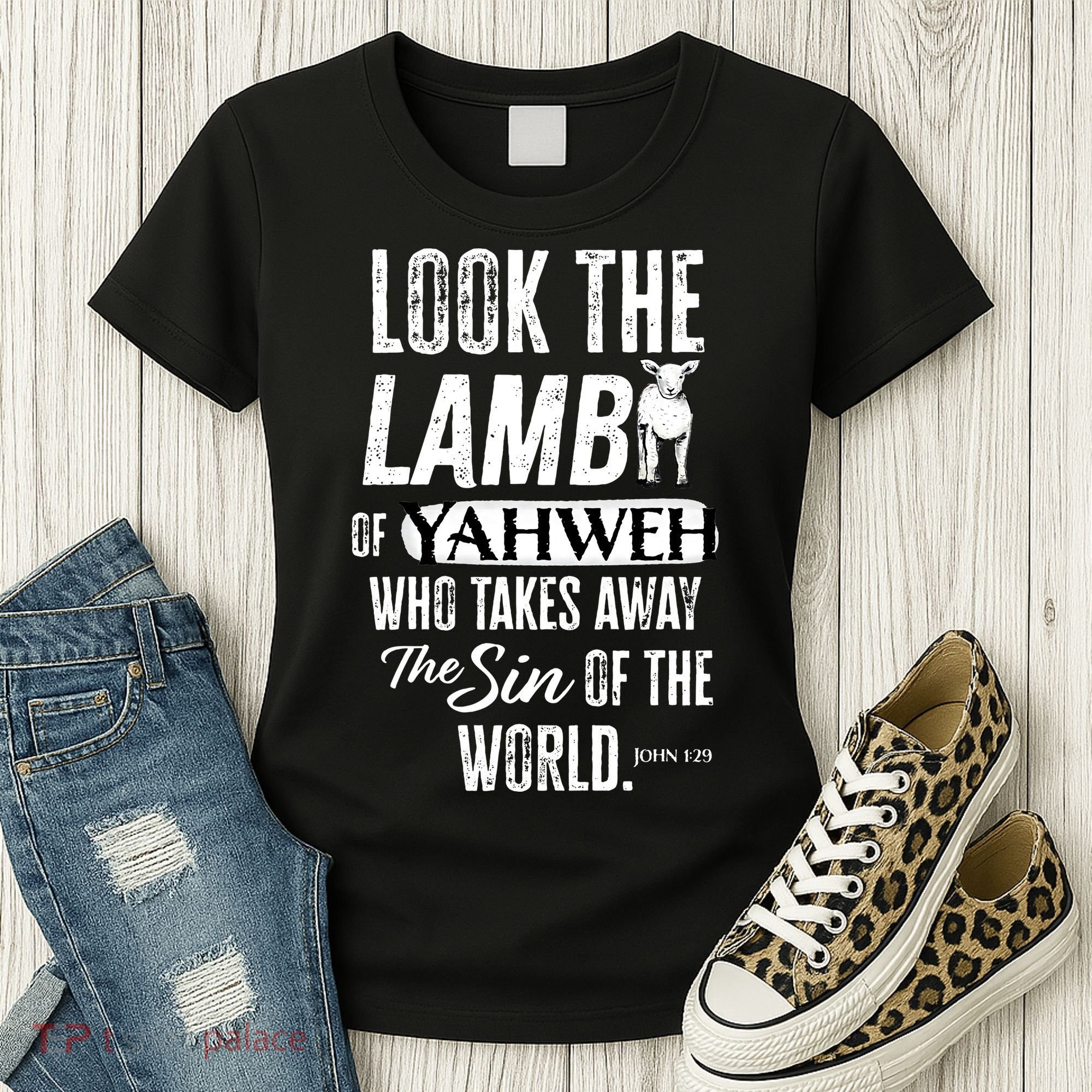 Passover Look the Lamb of Yahweh Yeshua Messianic Hebrew Women's T-Shirt
