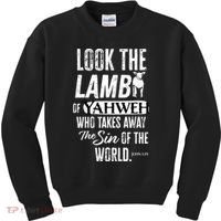 Passover Look the Lamb of Yahweh Yeshua Messianic Hebrew Kids Sweatshirt thumb 0