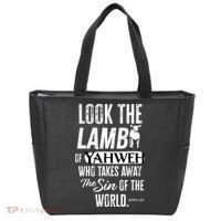 Passover Look the Lamb of Yahweh Yeshua Messianic Hebrew Tote Bag thumb 0